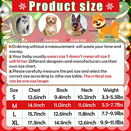 3 Pieces Christmas Dog Pajamas Dog Jumpsuit Pet Christmas Pajamas Clothes Holiday Dog Bodysuit Dog Puppy Rompers Bodysuit Santa Claus Snowman Elk Dog Apparel Jumpsuit for Pet Puppy Dog Cat (Medium)