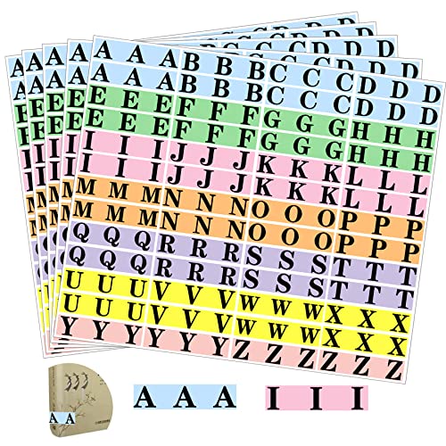 Alphabet Book Spine Labels Alphabet Letters Teacher Supplies Stickers for Classroom 520 Pcs A-Z Tab Dividers Stickers File Folder Labels Library Books Bin Shelf Labels for Classroom Book Organization