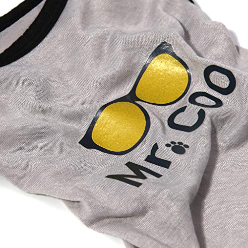 Howstar Pets Warm Coat Clothes Letter Dog Pet Painting Coat Shirt Cat Puppy Pet Clothes Dog for Teacup (Grey, XS)