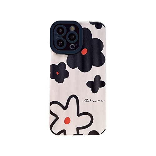 Phone Case Compaitble with iPhone 13 Pro Max Cover Fashion Cute Flower Pattern Design Silicone Protective Cases for Apple iPhone 13 Pro Max - White