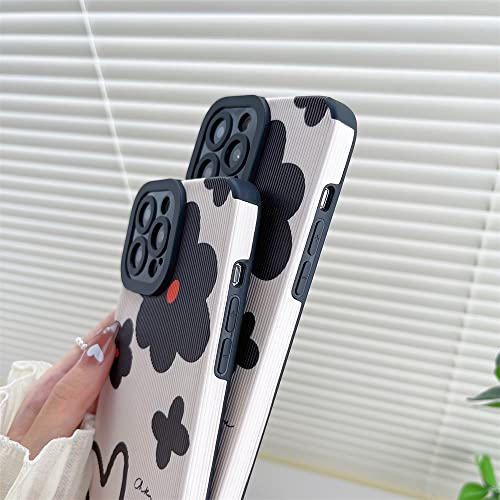 Phone Case Compaitble with iPhone 13 Pro Max Cover Fashion Cute Flower Pattern Design Silicone Protective Cases for Apple iPhone 13 Pro Max - White