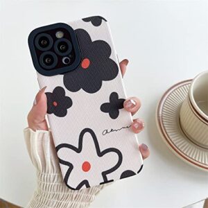 Phone Case Compaitble with iPhone 13 Pro Max Cover Fashion Cute Flower Pattern Design Silicone Protective Cases for Apple iPhone 13 Pro Max - White