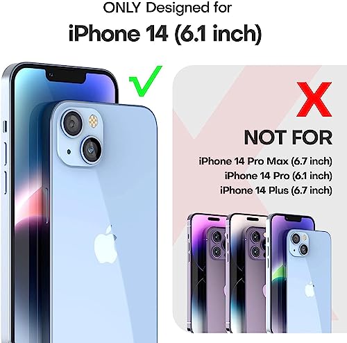 TAURI 5 in 1 Designed for iPhone 14 Case Clear, [Not Yellowing] with 2X Screen Protectors + 2X Camera Lens Protectors, [Military Grade Drop Protection] Shockproof Slim 14 Cover 6.1 Inch