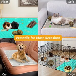BNOSDM 3 Pcs Guinea Pig Cage Liners Washable Hamster Fleece Bedding Anti-Slip Reusable Bunny Pee Pads Super Absorbent Mats for Small Animals Rabbits Chinchilla Hedgehog