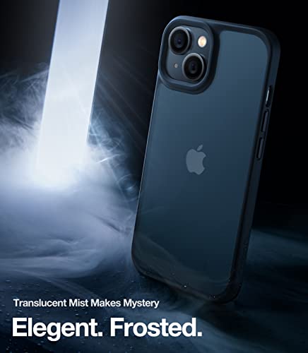 TORRAS Shockproof Designed for iPhone 14 Plus Case [Military Grade Drop Tested] Shockproof Protective Black Hard Back Slim Translucent Case for iPhone 14 Plus 6.7 Inch, Frosted Black-Guardian Series