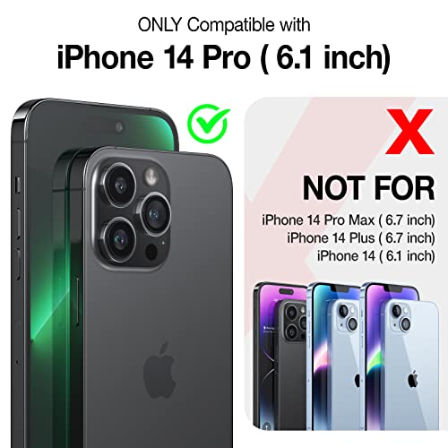 TORRAS Magnetic Designed for iPhone 14 Pro Case, Military Grade Drop Tested, Compatible with MagSafe, Slim Protective Matte Silicone for iPhone 14 Pro Phone Case, 6.1", Translucent Back/Black Edge