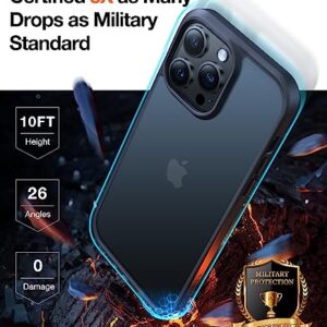 TORRAS 𝗨𝗽𝗴𝗿𝗮𝗱𝗲𝗱 Shockproof iPhone 14 Pro Max Case, Military Grade Drop Protection, Silicone iPhone 14 Pro Max Case, Slim Thin Semi-Clear iPhone 14 Pro Max Phone Case, Black-Guardian Series
