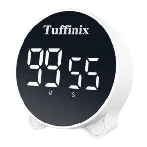 led digital kitchen timer clock - tuffinix led display countdown cooking timers with 2 groups of alarm clock adjustable volume for kids adults gym bedroom classroom, usb mode& battery mode