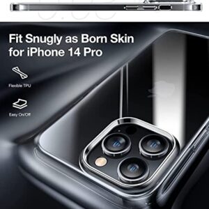 TORRAS Crystal Clear Designed for iPhone 14 Pro Case, [Anti-Yellowing][Ultra-Thin] Military Grade Drop Protection, Slim iPhone 14 Pro Case Clear, Scratch-Resistant Transparent TPU Phone Cover, Clear