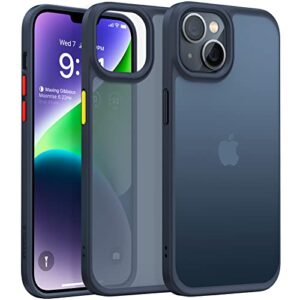 torras 𝟮𝟬𝟮𝟯 𝗨𝗽𝗴𝗿𝗮𝗱𝗲𝗱 shockproof for iphone 14 case [10ft military drop protection][sleek premium touch] case for iphone 14 phone cases with translucent back & soft edge slim cover, black