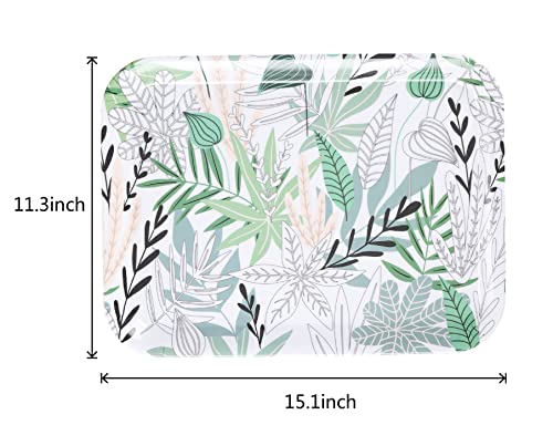 FlosSolis 15.1"x11.3" Serving Tray Set of 2 Leaf Design, Melamine Rectangular Serving Tray/Platters Stackable Sturdy and Easy Clean for Serving Serving Food,Fruit,Desserts,Breakfast,Meals,BPA Free