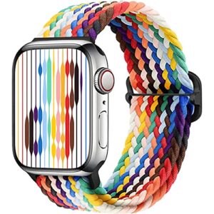 stretchy braided solo loop band compatible with apple watch bands 38mm 40mm 41mm 42mm 44mm 45mm 49mm for men women adjustable elastic soft strap sport wristbands for iwatch series 8 7 6 5 4 3 2 1 se ultra