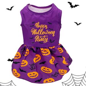 dog halloween witch dresses costumes puppy skirts apparel for funny pumpkin head/bat party dress cosplay halloween costume for small medium dogs cats (medium, purple)
