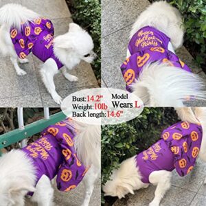 Dog Halloween Witch Dresses Costumes Puppy Skirts Apparel for Funny Pumpkin Head/Bat Party Dress Cosplay Halloween Costume for Small Medium Dogs Cats (Medium, Purple)