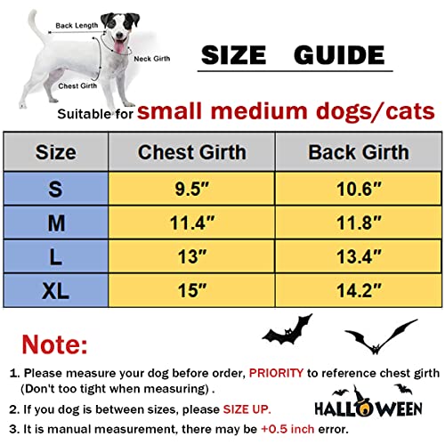 Dog Halloween Witch Dresses Costumes Puppy Skirts Apparel for Funny Pumpkin Head/Bat Party Dress Cosplay Halloween Costume for Small Medium Dogs Cats (Medium, Purple)