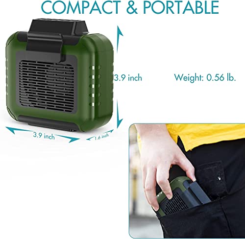 PANERGY Portable Waist Clip Fan with 6000mAh Rechargeable Battery,3 Speeds,Max.24H Working,Hand Free Waist Fan with Lanyard & Belt for Jobsite,Gardening,Fishing