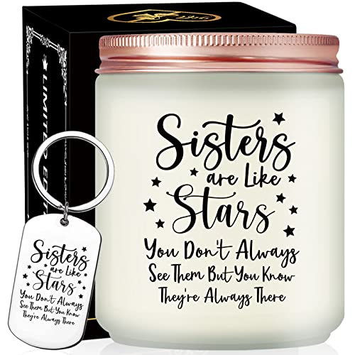 Volufia Sister Gifts from Sister - Sister Birthday Gifts, Gifts for Sister - Mother's Day Christmas Candles Gifts for Women, Big Sister, Little Sister, Sisters in Law - Funny Lavender Scented Candle