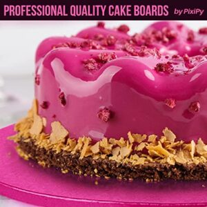 12 Inch Cake Boards - 4 Pack Cake Drums 12 Inch Dia - Disposable Pink Cake Board Circles - Reusable Round Cake Boards - Cake Base Cardboard Cake Rounds - Cake Decorating Supplies & Baking Supplies