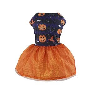 Gyuzh Halloween Dog Dress Puppy Dresses Pumpkin Bat Skull Dresses for Dogs Halloween Pet Puppy Dog Cat Dress Costume for Small Dogs Cats