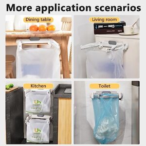 nediea Cabinet Trash Bag Holder, Collapsible ABS Garbage Bag Rack for T-Shirt Bags, Hanging Shopping Bag Holder for Kitchen Cupboard, Under Sink, Bathroom, Bedroom, Toilet, RV (White)