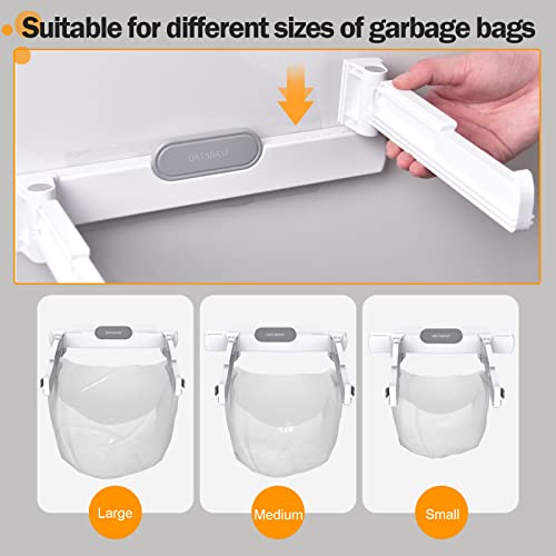 nediea Cabinet Trash Bag Holder, Collapsible ABS Garbage Bag Rack for T-Shirt Bags, Hanging Shopping Bag Holder for Kitchen Cupboard, Under Sink, Bathroom, Bedroom, Toilet, RV (White)