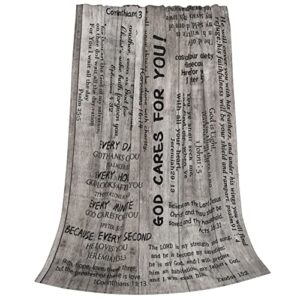 WISH TREE Christian Gifts for Men Scripture Throw Blanket Religious Spiritual Gifts with Bible Verse, Inspirational Thoughts and Healing Prayers Gift for Women Men 50"x60" (Holy Bible)