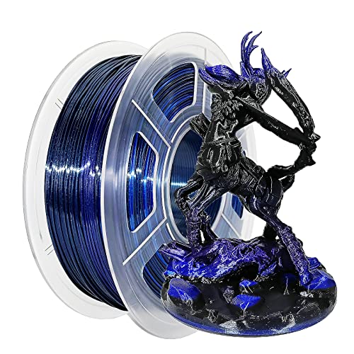 3D Printer Filament, 3D PLA Filament Bundle 1.75mm Three Color Silk, Silk Shiny Blue Purple Black Filament 3D Printing Filament, Dimensional Accuracy +/- 0.02mm, Fit Most FDM Printer,1 kg /2.2lb