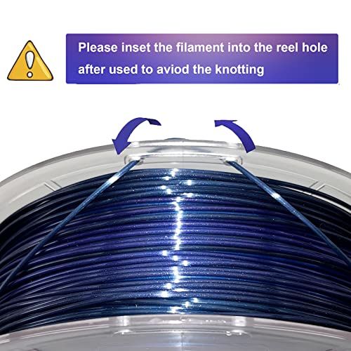 3D Printer Filament, 3D PLA Filament Bundle 1.75mm Three Color Silk, Silk Shiny Blue Purple Black Filament 3D Printing Filament, Dimensional Accuracy +/- 0.02mm, Fit Most FDM Printer,1 kg /2.2lb