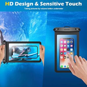 Large Waterproof Cell Phone Pouch : 3 Pack Underwater Clear Cellphone Holder Protector - Universal Water Proof Dry Bag Case with Neck Lanyard for iPhone Samsung Galaxy for Beach Swimming Pool