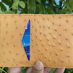 Double side Orange Body Ostrich leather skin Credit Cardholder, leather credit cardcase, leather creditcard cover