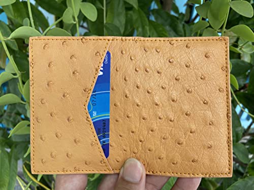 Double side Orange Body Ostrich leather skin Credit Cardholder, leather credit cardcase, leather creditcard cover