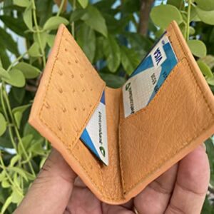 Double side Orange Body Ostrich leather skin Credit Cardholder, leather credit cardcase, leather creditcard cover