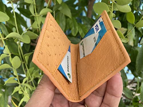 Double side Orange Body Ostrich leather skin Credit Cardholder, leather credit cardcase, leather creditcard cover