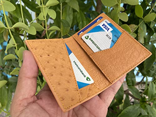 Double side Orange Body Ostrich leather skin Credit Cardholder, leather credit cardcase, leather creditcard cover