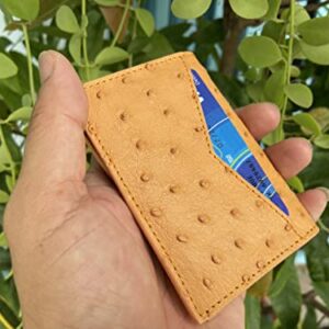 Double side Orange Body Ostrich leather skin Credit Cardholder, leather credit cardcase, leather creditcard cover