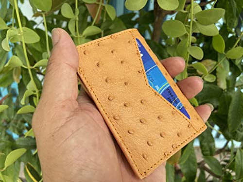 Double side Orange Body Ostrich leather skin Credit Cardholder, leather credit cardcase, leather creditcard cover