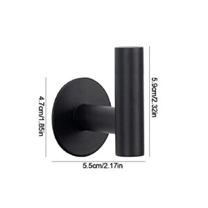 InfantLY Bright 2PCS Bathroom Towel Hook, Stainless Steel Matte Black Coat Robe Clothes Modern Wall Holder Cabinet Closet Sponges for Kitchen Garage Hotel Mounted