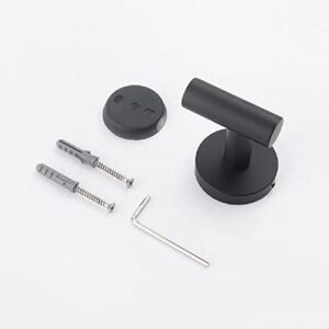 InfantLY Bright 2PCS Bathroom Towel Hook, Stainless Steel Matte Black Coat Robe Clothes Modern Wall Holder Cabinet Closet Sponges for Kitchen Garage Hotel Mounted