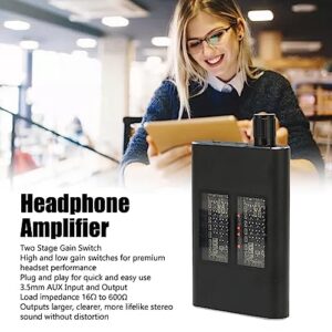 Headphone Amplifier,Portable HiFi 3.5mm AUX Input and Output Stereo Headset Amplifier,with 2 Stage Gain Switch,for Mobile Phone, Tablet, MP3 MP4,Computer