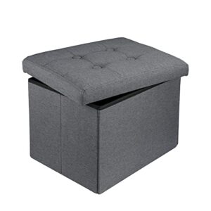 emouse storage ottoman folding ottomans footrest stool for living room bedroom room small bench foot stool rectangle cube grey l17w13h13in