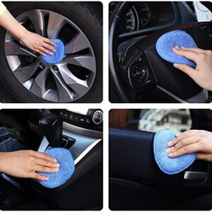 FONAROLL Microfiber Wax Applicator Pads, Car Wax Applicator, Buffing & Detail Polishing Foam Pads for Car Cleaning and Fine Polishing (5" Diameter, 6 Pack)…