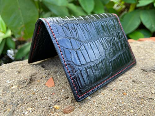 Vietnam Double side Black Crocodile Alligator leather skin Credit Cardholder, leather credit cardcase, leather creditcard cover