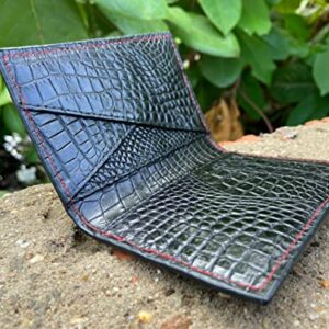 Vietnam Double side Black Crocodile Alligator leather skin Credit Cardholder, leather credit cardcase, leather creditcard cover