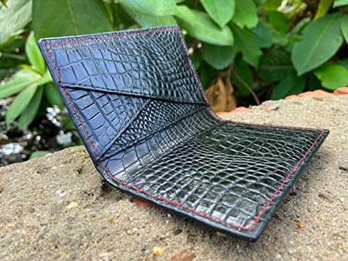 Vietnam Double side Black Crocodile Alligator leather skin Credit Cardholder, leather credit cardcase, leather creditcard cover