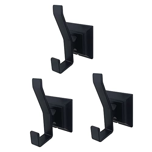 Kingston Brass BAHK6127MB Monarch 3-Piece Bathroom Robe Towel Hook, Matte Black