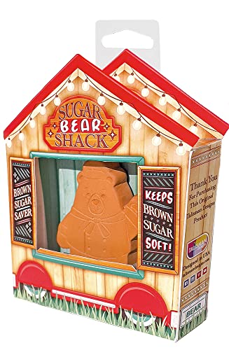 Talisman Designs Sugar Bear Saver | Cute & Adorable Design | Keeps Brown Sugar Fresher, Longer | Terracotta Brown Sugar Saver | Use for Dried Fruits, Bagels, Marshmallow & More