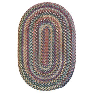 meadows soft wool braided area rug for living rooms and bedroom - made in usa - classic multi, oval 2' x 4'