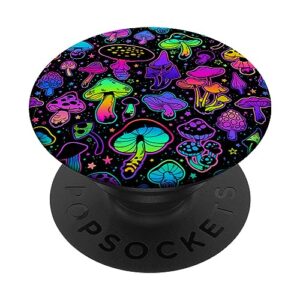 psychedelic magic mushrooms hippie trippy pattern popsockets swappable popgrip