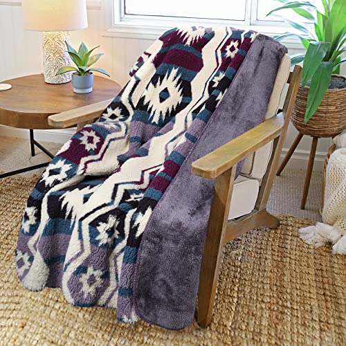 Catalonia Southwest Throw Blanket, Aztec Blanket for Couch or Room Decor, Reversible Comfy Fluffy Blanket, Gift Blanket, 50x60 inches