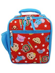 cocomelon boys girls soft insulated school lunch box (red, one size)